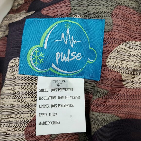 Pulse Snow Cargo Bibs Toddlers 4T Green Brown Camo Insulated Winter Outdoor - Picture 5 of 11